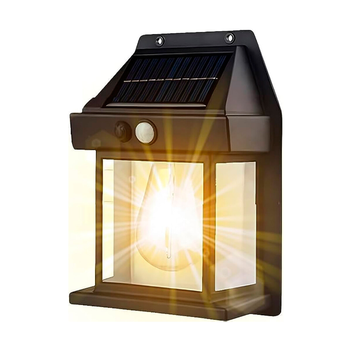 Lámpara Farol Led De Pared 888 Carga Solar Negro 