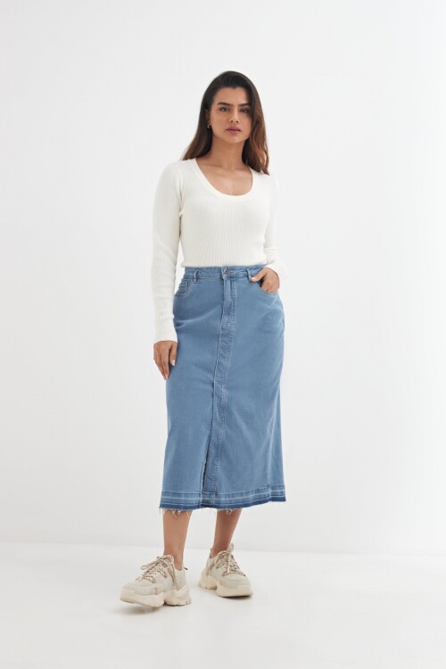 Falda denim midi JEAN MEDIO