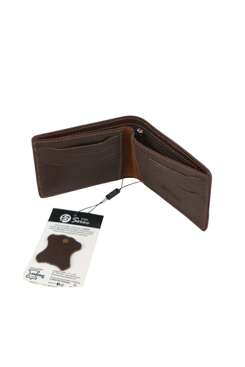 Billetera con cierre interior para billetes Negro