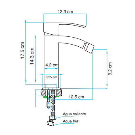 Griferia Monocomando Frontal Para Bidet 35Mm Cromado Serie Genova 000