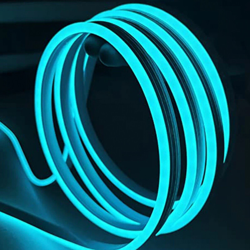 Kit Completo Cinta Tira Led Neon Flexible 5 Metros Celeste Kit Completo Cinta Tira Led Neon Flexible 5 Metros Celeste