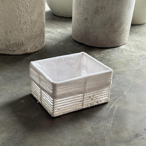 Cesto ratán blanco Bali S
