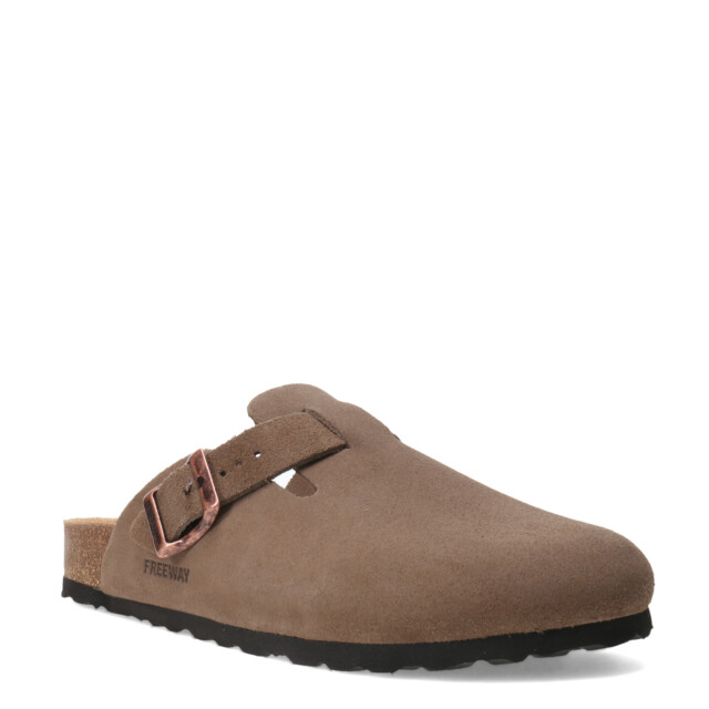 Sandalia de Mujer Freeway Zueco Casual 1 Hebilla Taupe