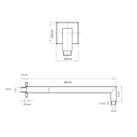 Brazo De Ducha Cromo 0.43X0.08X0.045 Aqualia 000