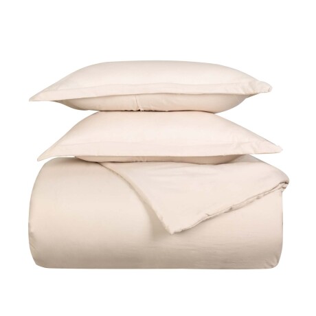 SET CUBRECAMAS 2 PLAZAS POLIESTER NATURAL-BEIGE PREWASHED ARENA