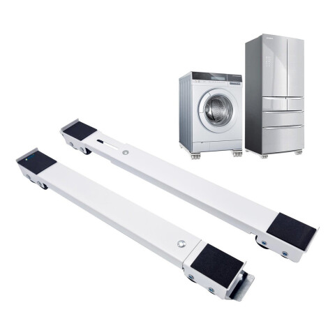 Soporte Carro Base Heladera Cocina Lavarropa Secadora Ruedas Variante Color Blanco