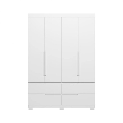 Ropero 4 puertas 4 cajones - Doble Blanco