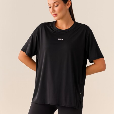REMERA MUJER MANGA CORTA FUTURE FILA NEGRO