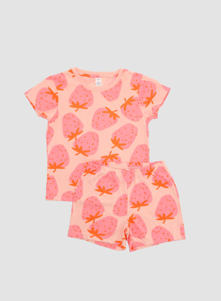 Pijama infantil frutillas Rosado