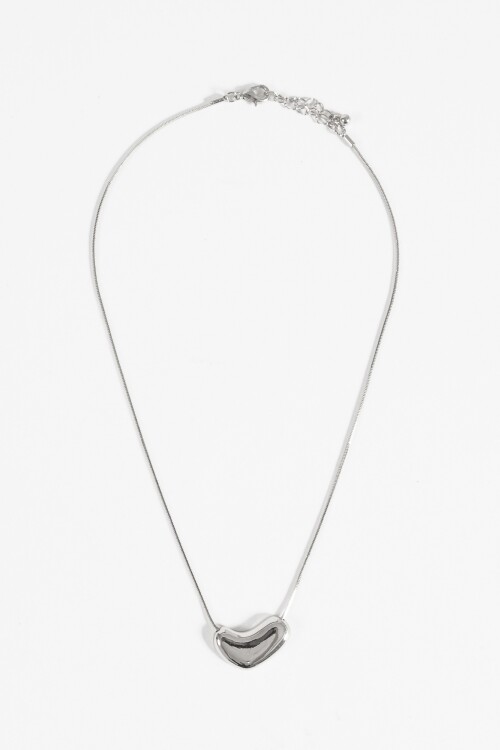 Collar metálico dije bold plateado