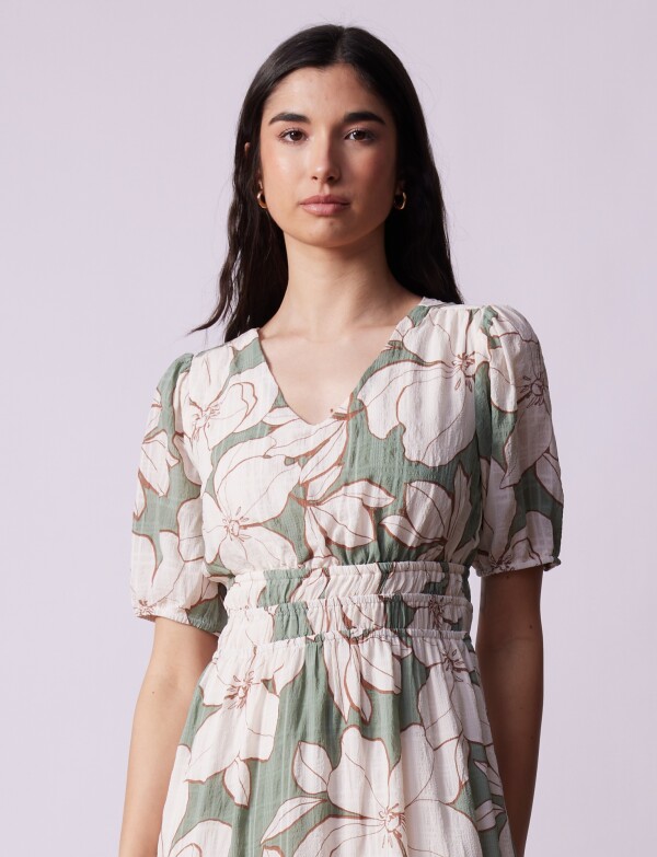 Vestido Flores VERDE/MULTI