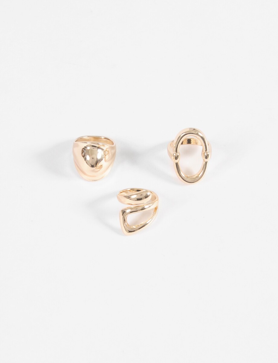 Set de anillos bold - dorado 
