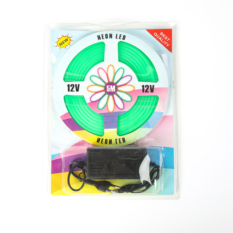 Kit completo Cinta Tira led neon flexible RGBW 5 metros Verde Kit completo Cinta Tira led neon flexible RGBW 5 metros Verde