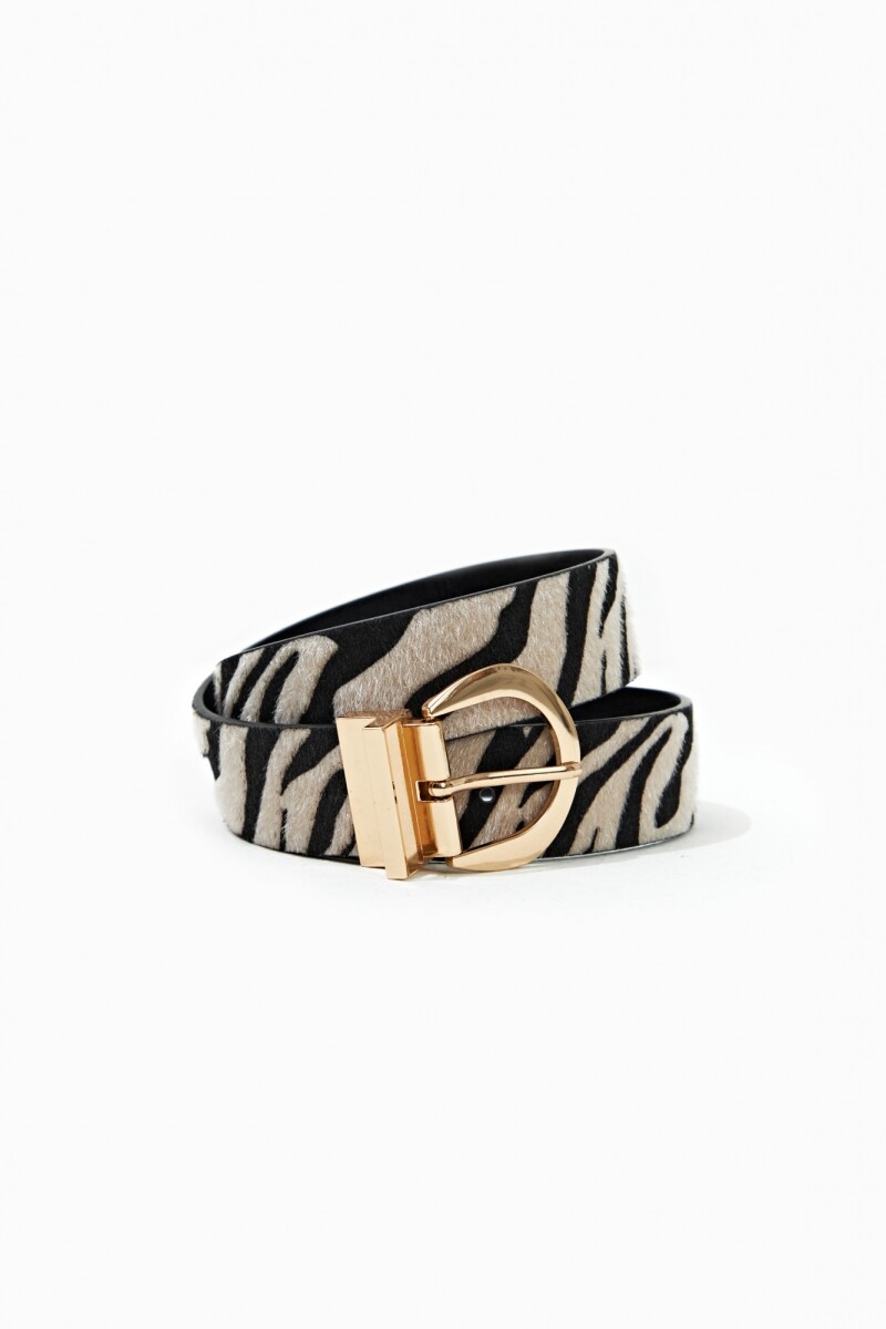 Cinturón estampa cebra reversible animal print