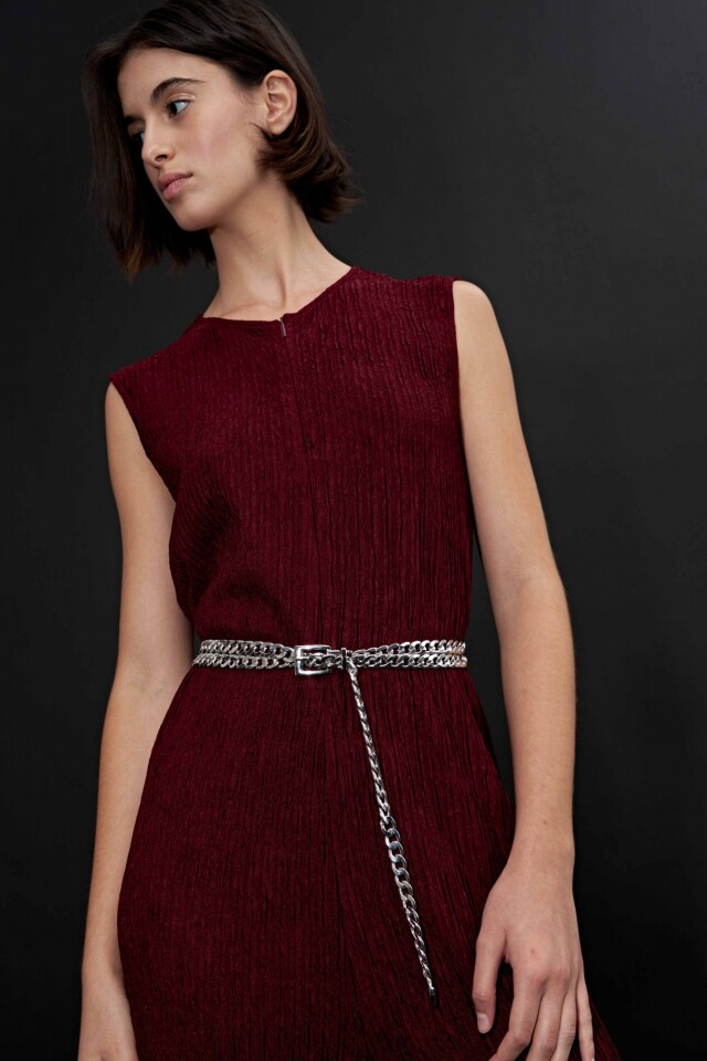 Cinturón de cadenas plateado