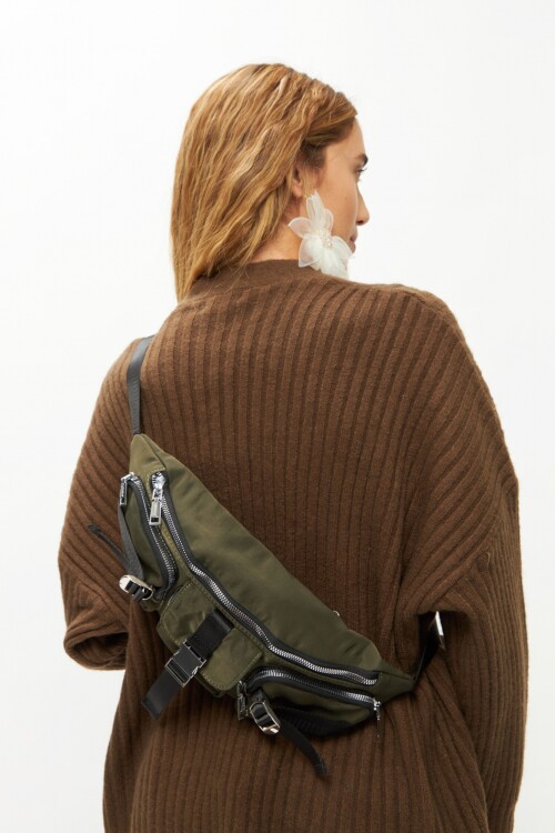 Riñonera hook tela verde