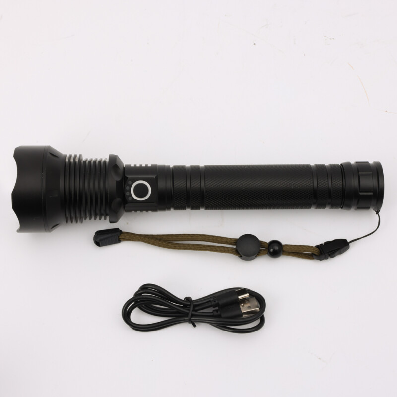 Linterna grande de aluminio con zoom carga USB Linterna grande de aluminio con zoom carga USB