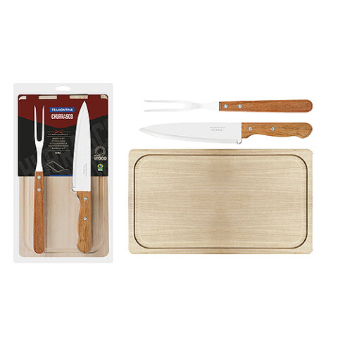 JGO DE TRINCHANTE + TABLA TRAMONTINA Dynamic 3 Pzas 22399/036 Sin color