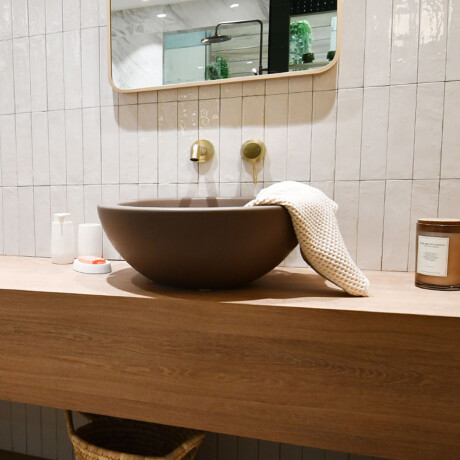 Bacha circular beige mate de apoyar 50 diá x 20 000