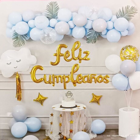 Kit de globos decorativos para eventos celeste y blanco Sc