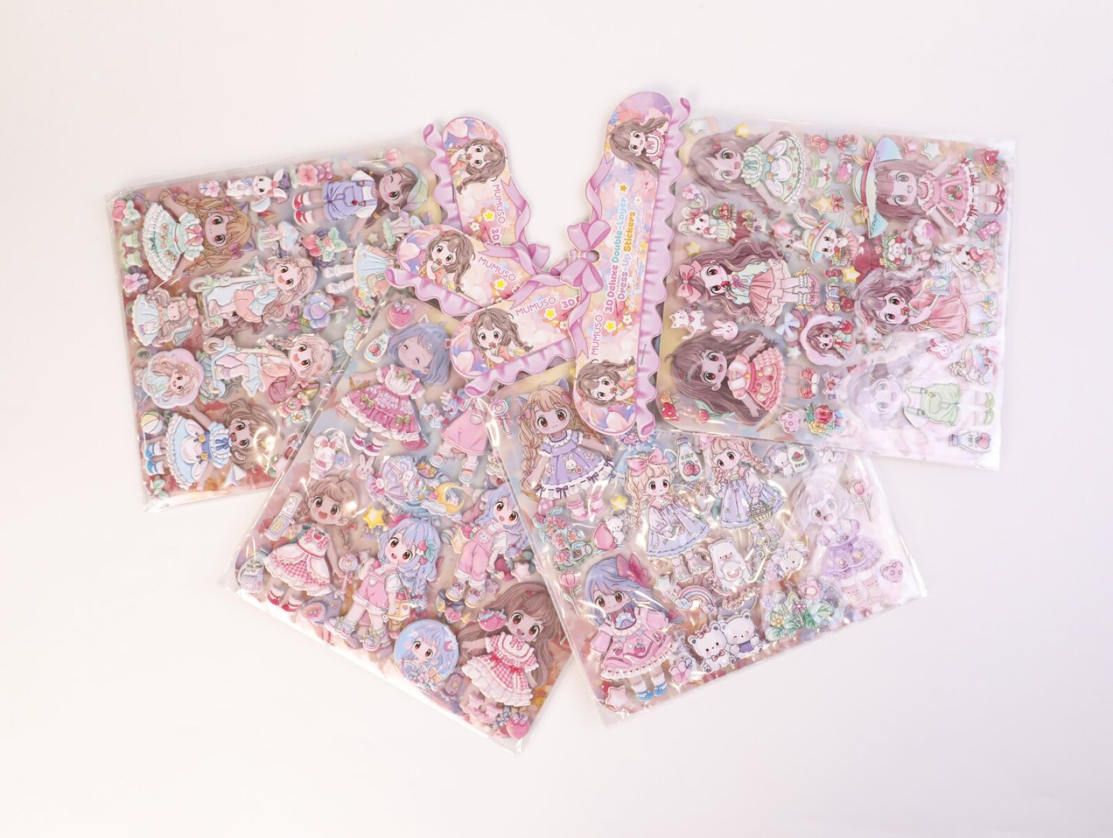 PEGATINAS 3D DELUXE DE DOBLE CAPA PARA DISFRACES (NIÑAS ADORABLES/ARCOÍRIS) 