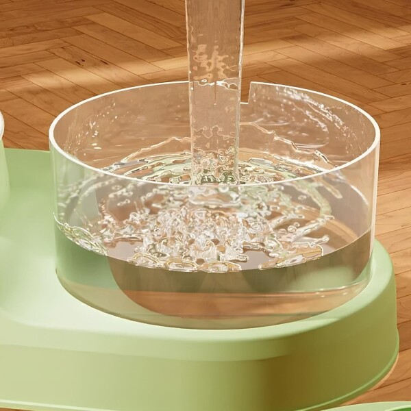 Plato 2 en 1 Mascota Fuente Agua Comedero Bebedero Electrico Variante Color Rosa