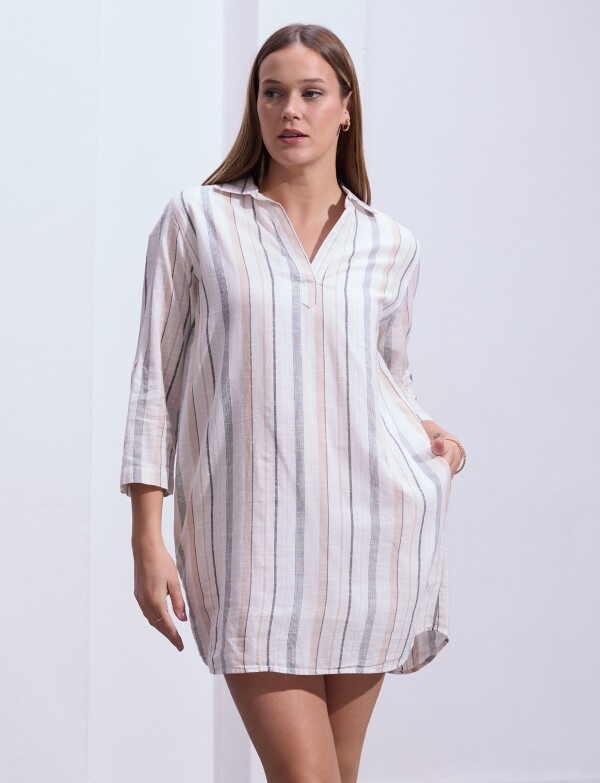 Vestido Algodon BEIGE/MULTI