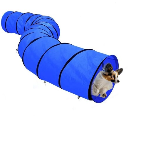 Tunel Gigante Perro Gato Mascota Redondo Tubo Interactivo Variante Color Azul