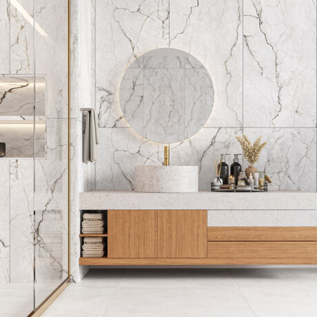 Semi Gres 62X119 Marmolado Pulido Lume GAMAS DE GRIS