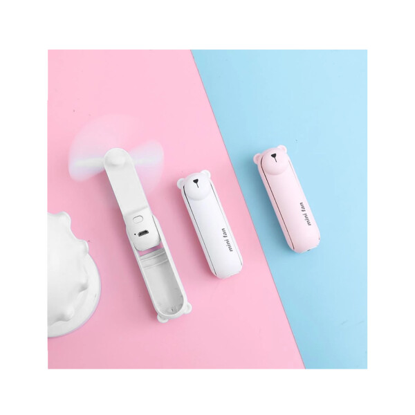 Mini Ventilador 2 en 1 Linterna Portatil Recargable Llavero Variante Color Blanco