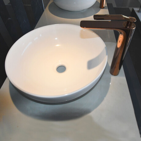 Bacha Redonda De Loza Blanca De Apoyo 40X40X13.5 000