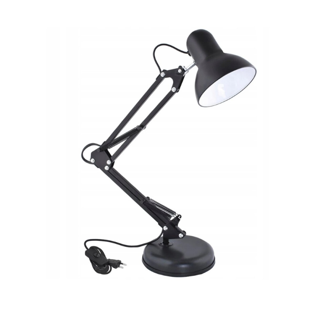 Lampara de mesa articulada ajustable con pinza y base blanca 