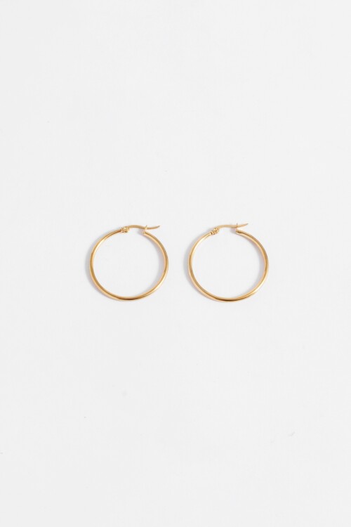 Aros medianos acero quirurgico 3,5 cm dorado