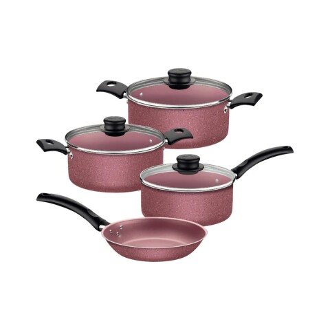 Juego de Ollas Tramontina Turim 4P 20298/476 Rosa Juego de Ollas Tramontina Turim 4P 20298/476 Rosa