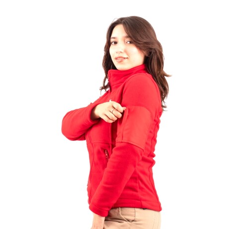 CAMPERA POLAR POCKET DAMA ROJA