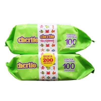 Toallitas Húmedas Cherito Lanolina 200 Uds. Toallitas Húmedas Cherito Lanolina 200 Uds.