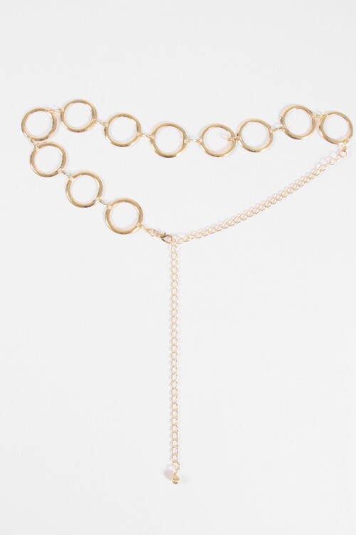 Cinturón metálico aros dorado