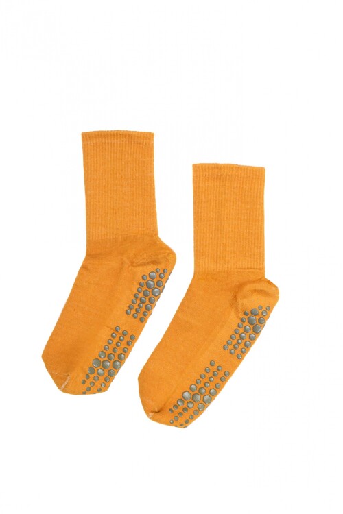 Medias largas con antideslizante Mostaza