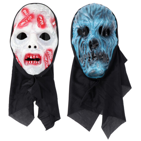 Mascara de demonio gris con sangre y tela Mascara de demonio gris con sangre y tela