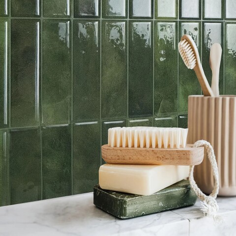 Azulejos adhesivos para cocina baño 10uds Verde