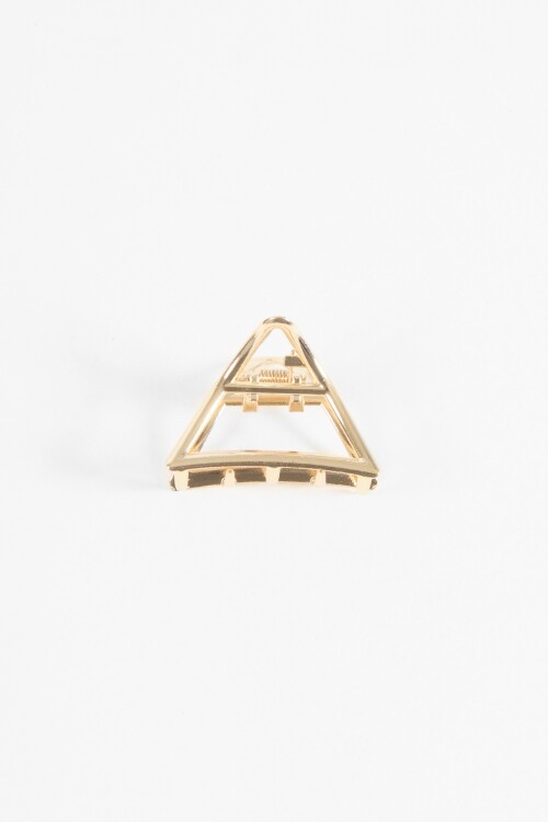 Broche metálico triangular dorado