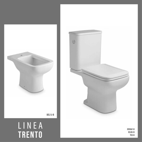 Juego Inodoro, Tapa, Mochila Y Bidet Ferrum Linea Trento Descarga A 25Cms. 000