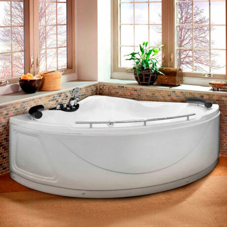 Bañera Con Hidromasaje Blanco Autoportante Esquinero BLANCO