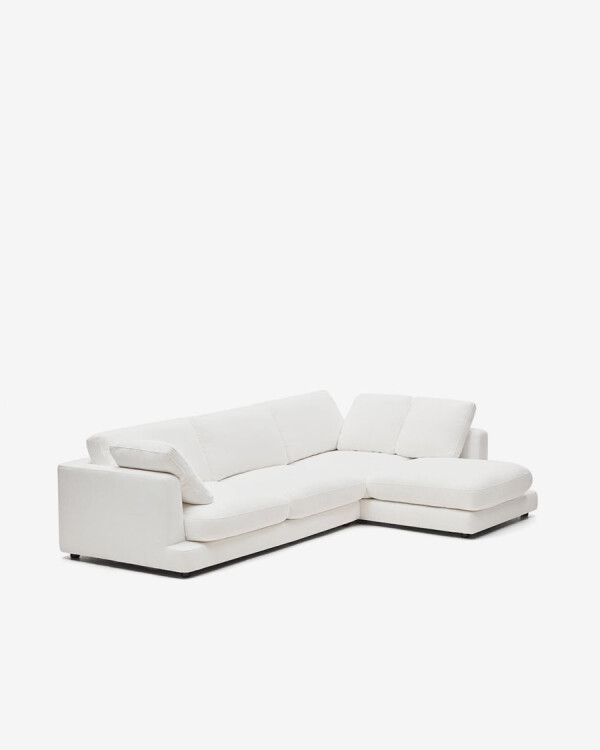 Sofá Gala 4 plazas con chaise longue derecho blanco 300 cm