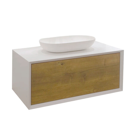 MUEBLE DE BAÑO ROBLE CLARO AQUALIA mueble: 90x55x40cm lavamanos: 54x34x12cm ROBLE CLARO
