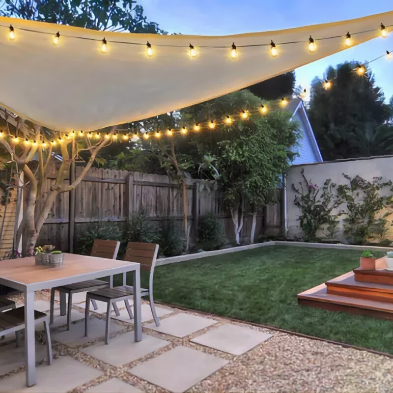 Guirnalda luces S14 5 metros 10 luces cálidas carga solar Guirnalda luces S14 5 metros 10 luces cálidas carga solar