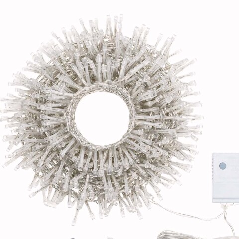 100 Luces Navidad Led 9 Metros Cable Cristal Guia Con Modos Variante Fria