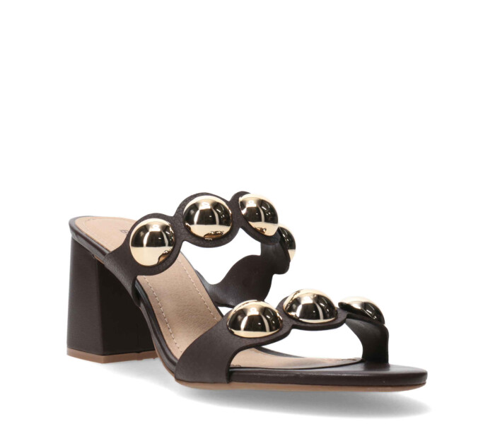 Sandalia de Mujer Bottero con apliques metalicos Marrón