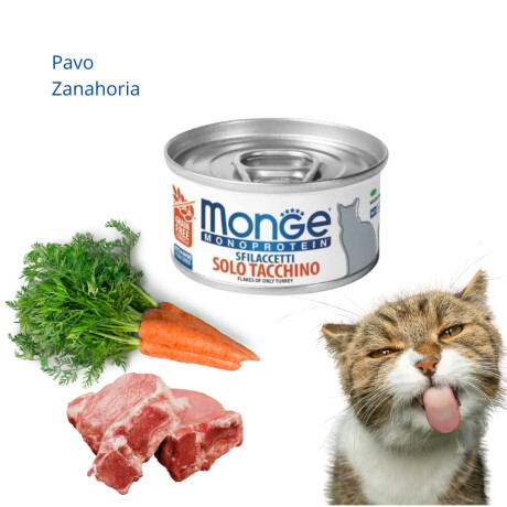 MONGE PATE GATO MONOPROTEIN TACCHINO CON CAROTE 80GR Monge Pate Gato Monoprotein Tacchino Con Carote 80gr
