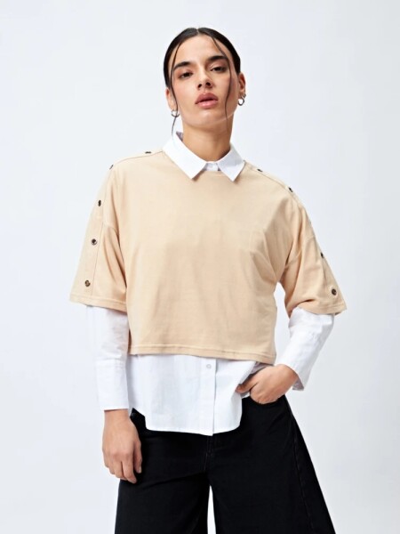 T-SHIRT P.CAKE LETSI BEIGE